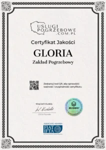 Certyfikat Usługi Pogrzebowe